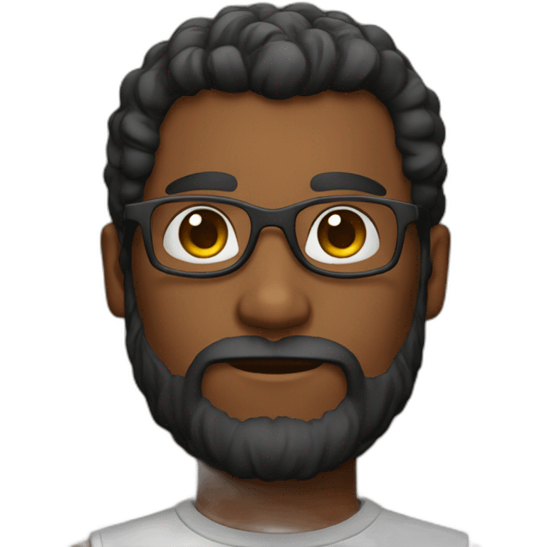 black bearded geek emoji