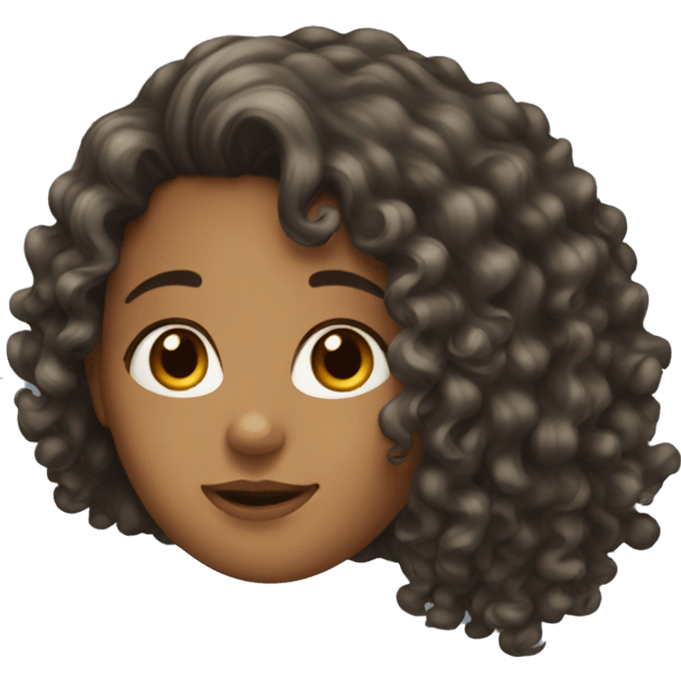 A girl with curly hair emoji