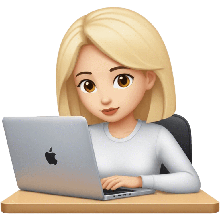 girl developer behind laptop emoji