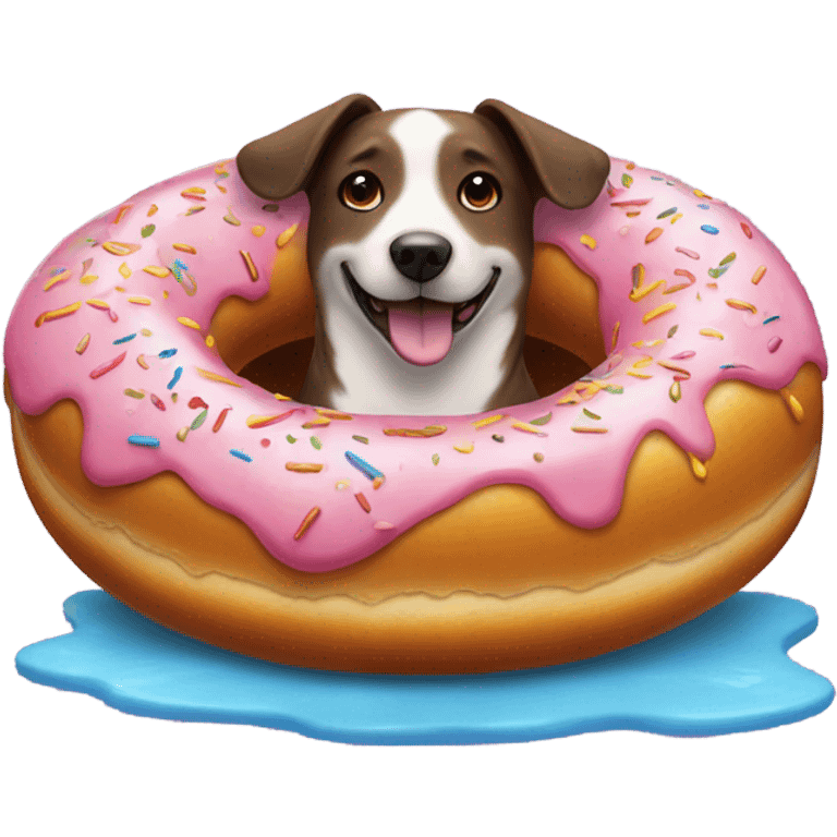 dog with donut float emoji