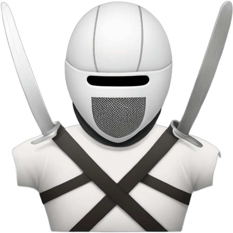  Fencing sword inside a fencer with mask on head  emoji