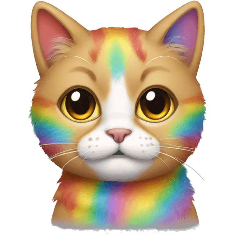 Cat with rainbow fur emoji