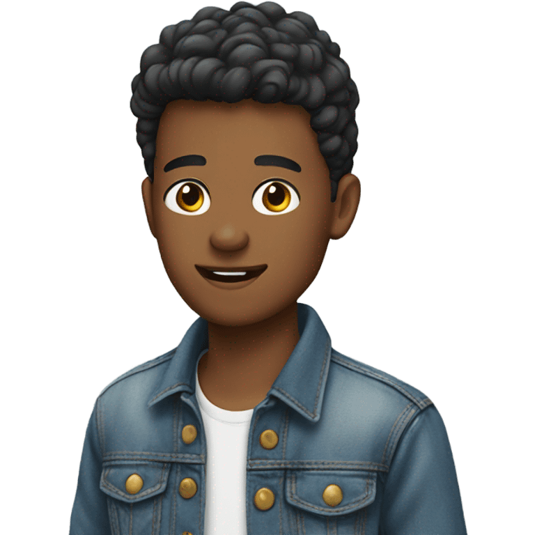 young man in denim jacket emoji