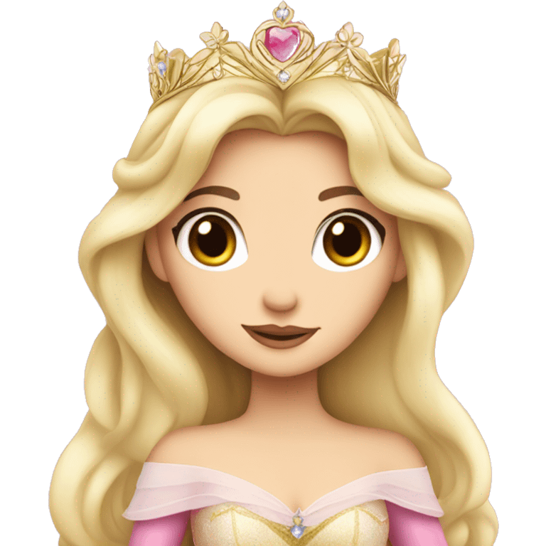 Princess Aurora with black hair emoji