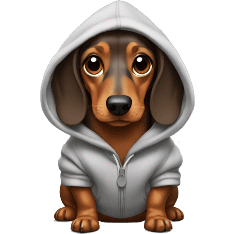 dachshund with a hoodie on  emoji