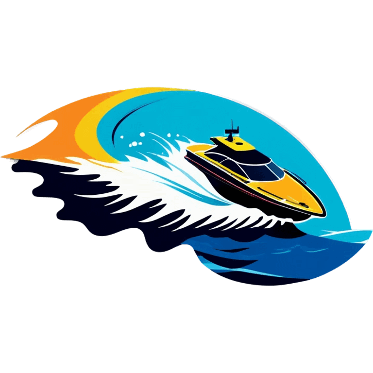 sport boat in waves emoji