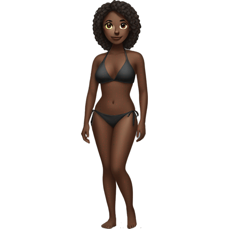 dark-skinned bikini beauty emoji