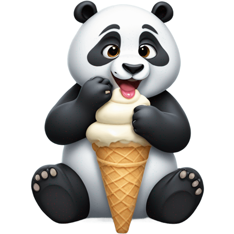 Panda eating ice cream emoji