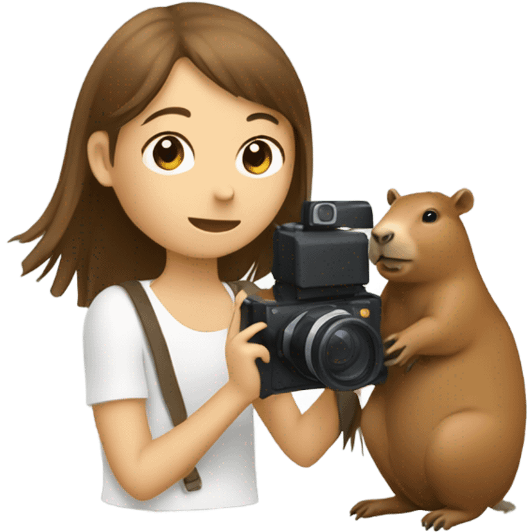 girl films capybara emoji