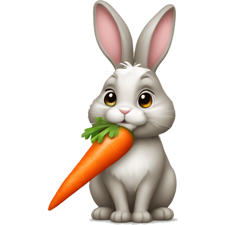 Bunny With a carrot  emoji