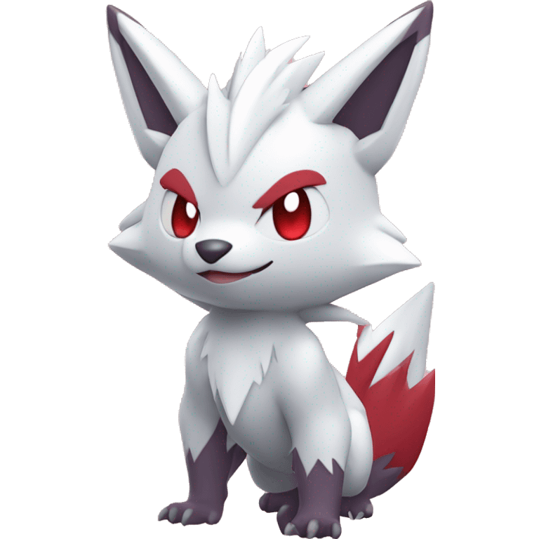 Cool Edgy Cute Chibi Shiny Zangoose-Zoroark-Fakemon-Pokémon Full Body Detailed High Quality emoji