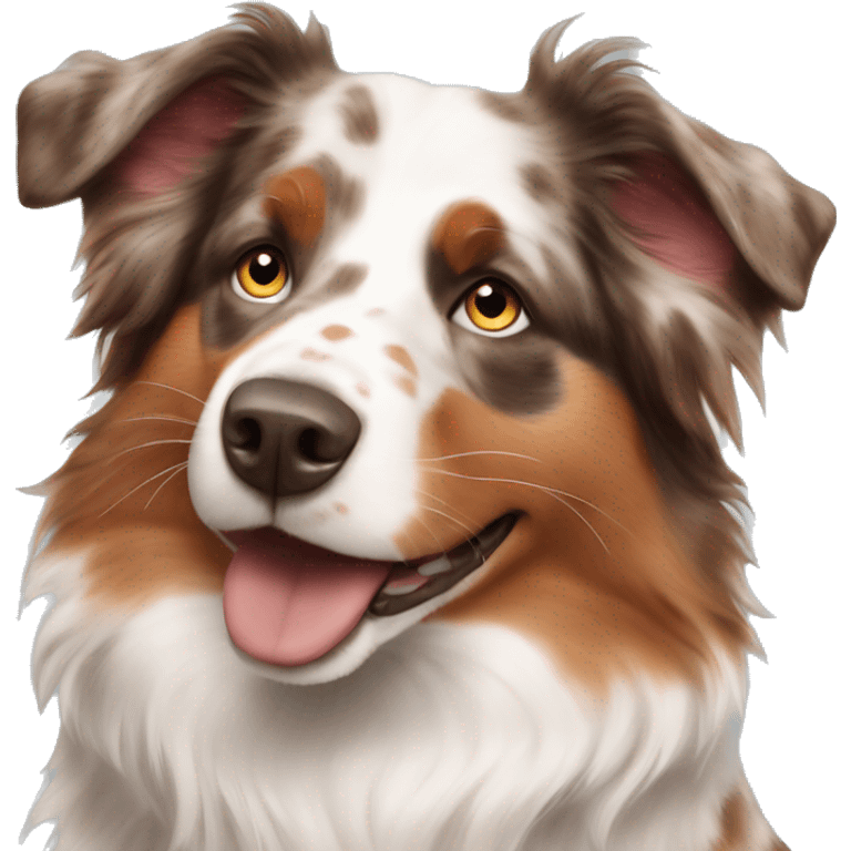 Red Merle Australian shepherd with a girl  emoji