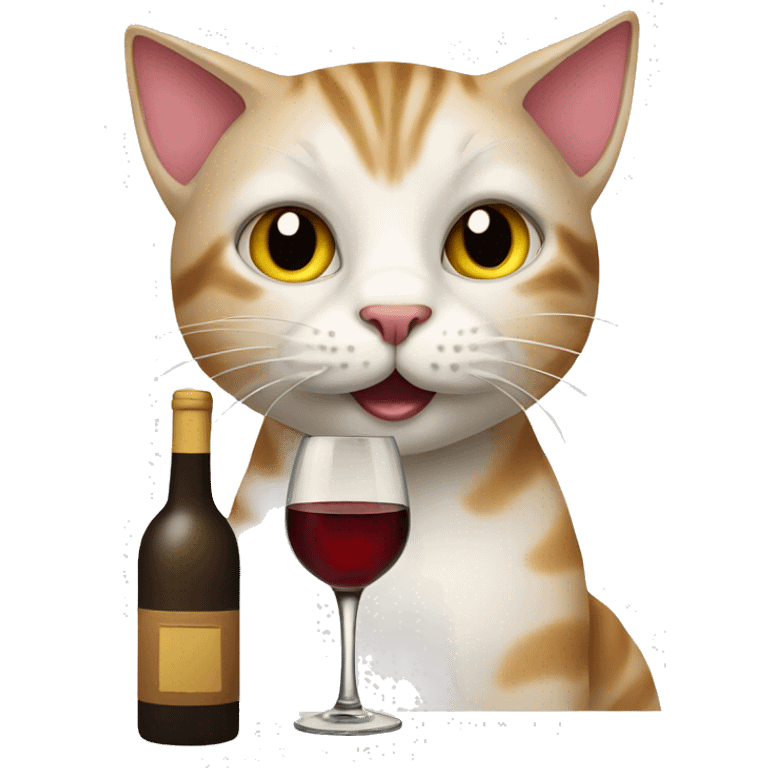 Cat drinking wine emoji