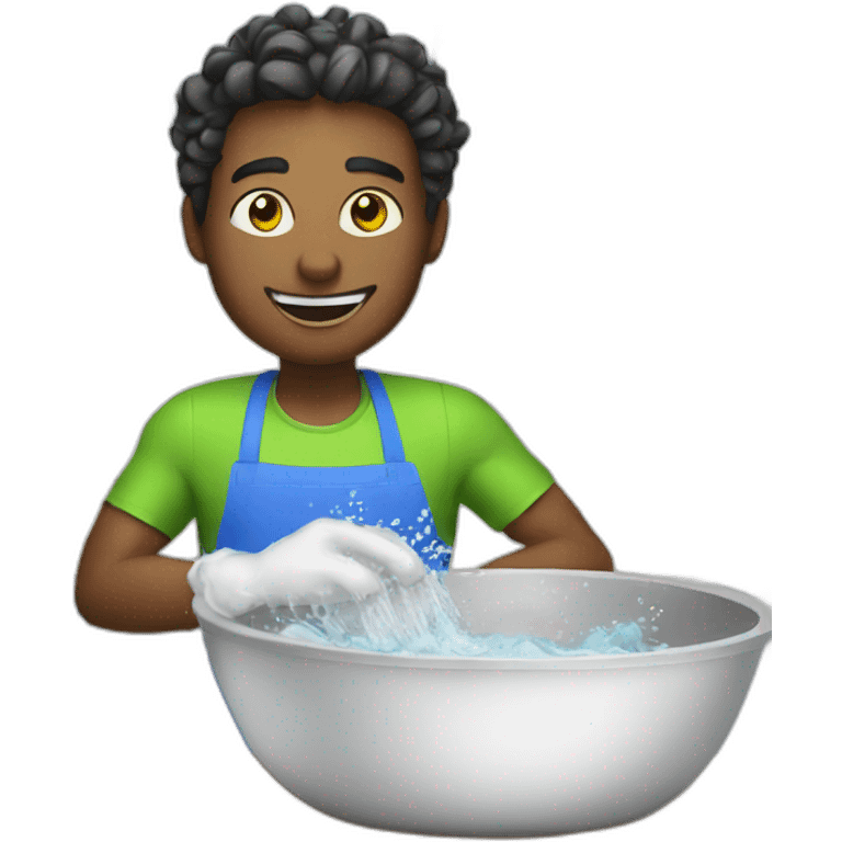 A football player washes dishes emoji