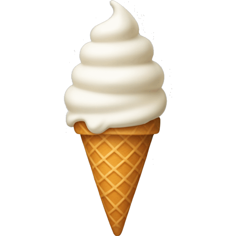 Vanilla ice cream cone where the cone is white emoji