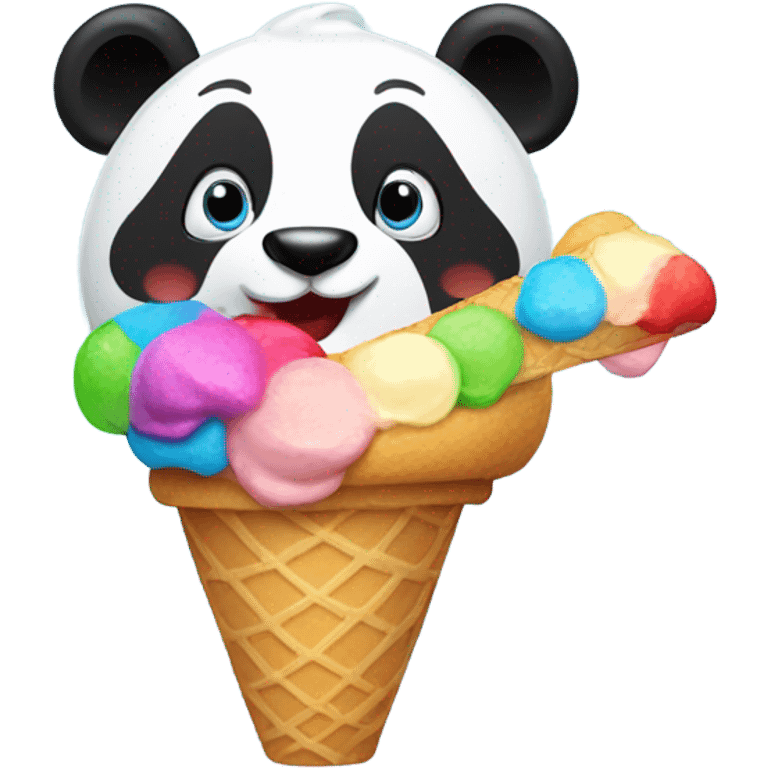 Panda eating ice cream emoji