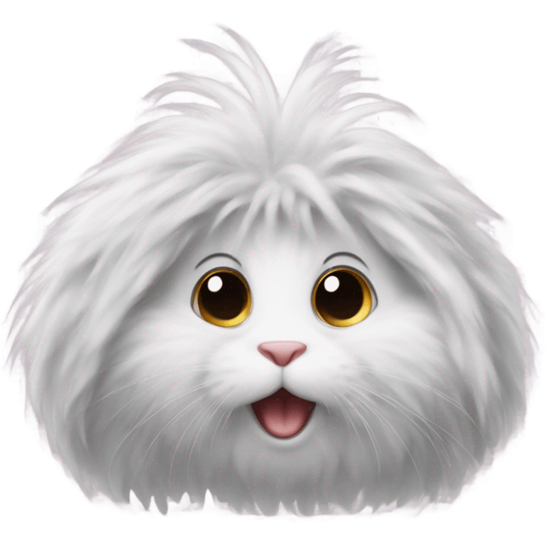 The Angora rabbit is in shock, raised his paws to his face emoji