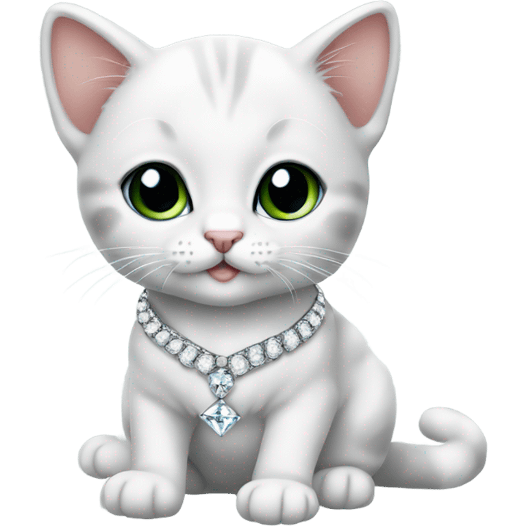 baby cat wearing diamond jewelry emoji