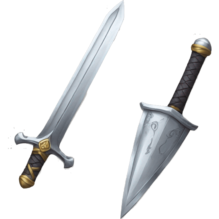 one silver sword and one iron sword emoji