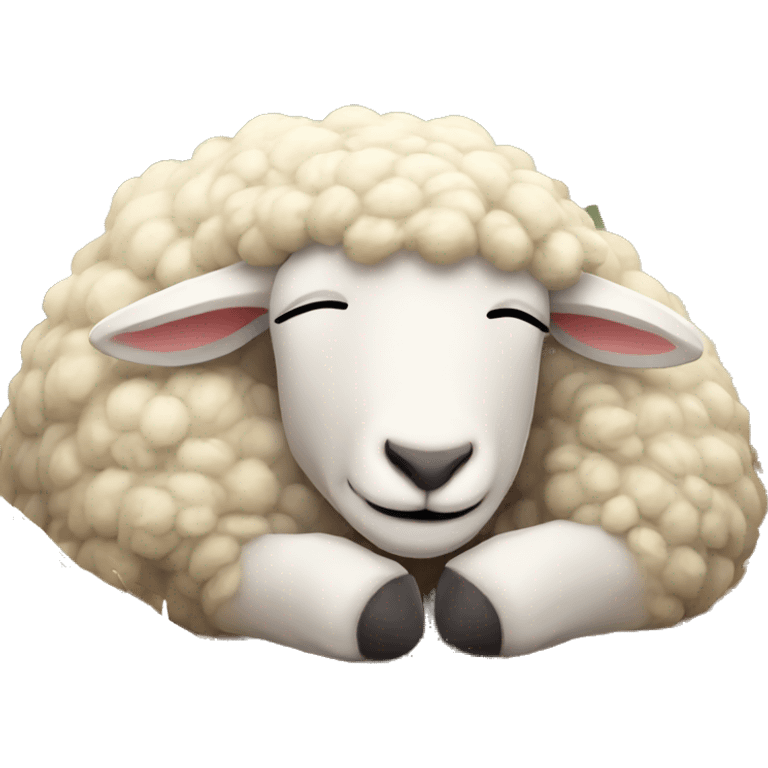 Sheep lying in the hay sleeping emoji