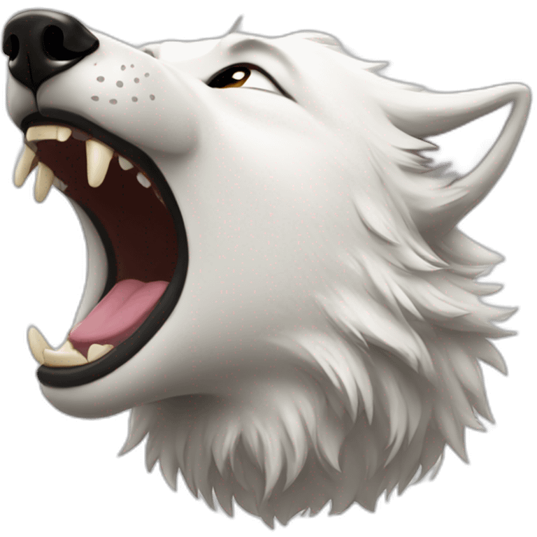 white wolf giggling emoji