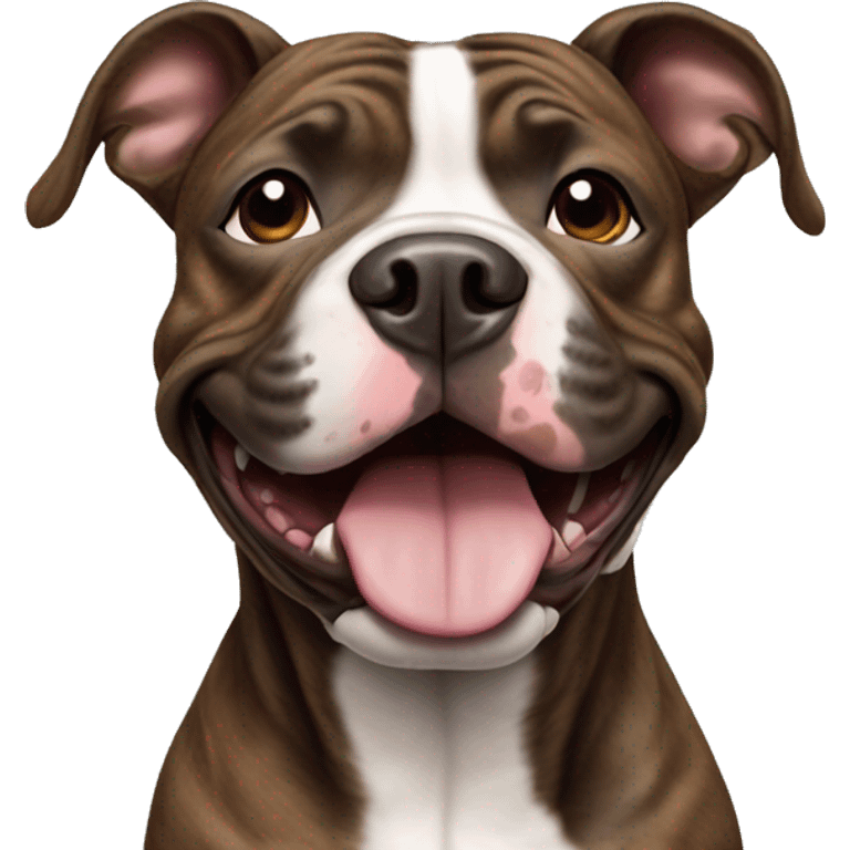 playful brindle pit bull dog  emoji