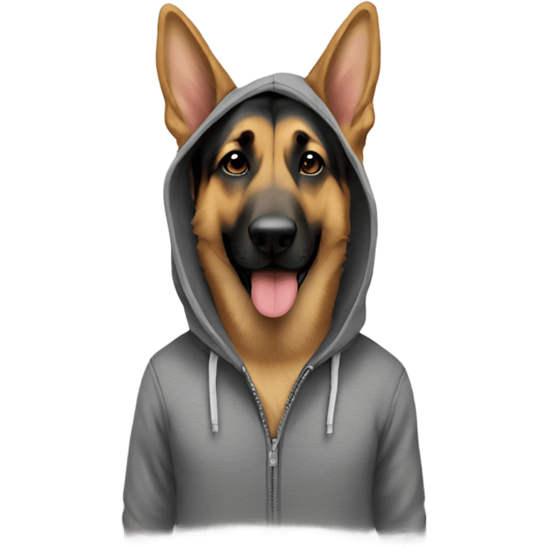 German shepherd in hoodie emoji