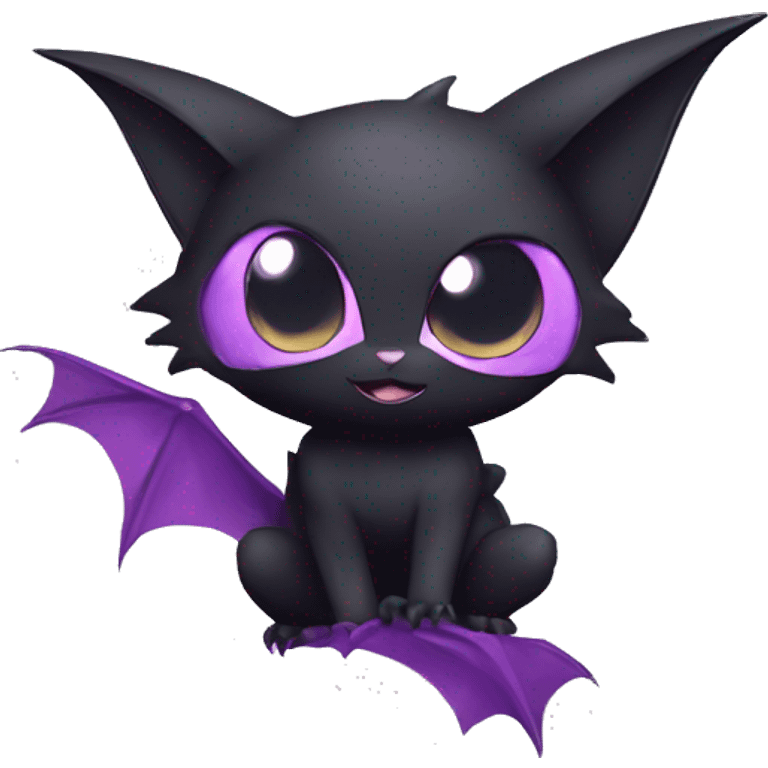 Cool Cute Edgy Dark Black Batty Chibi Noibat-Cat-Pokémon-Fakémon-hybrid emoji