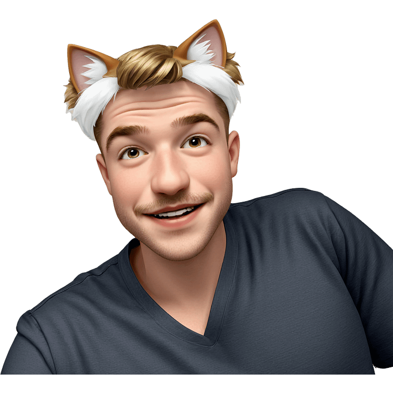 smiling boy with cat ears emoji