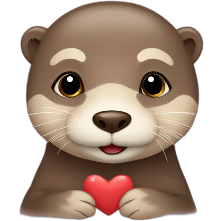 Loutre avec des cœurs emoji