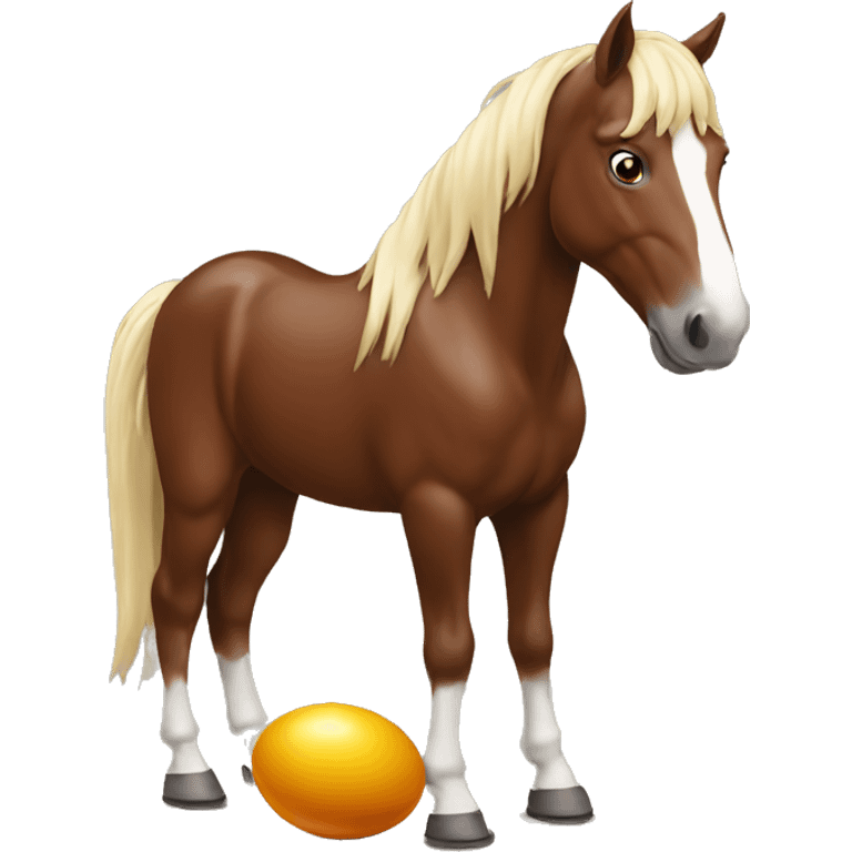 horse eating chocolate egg emoji