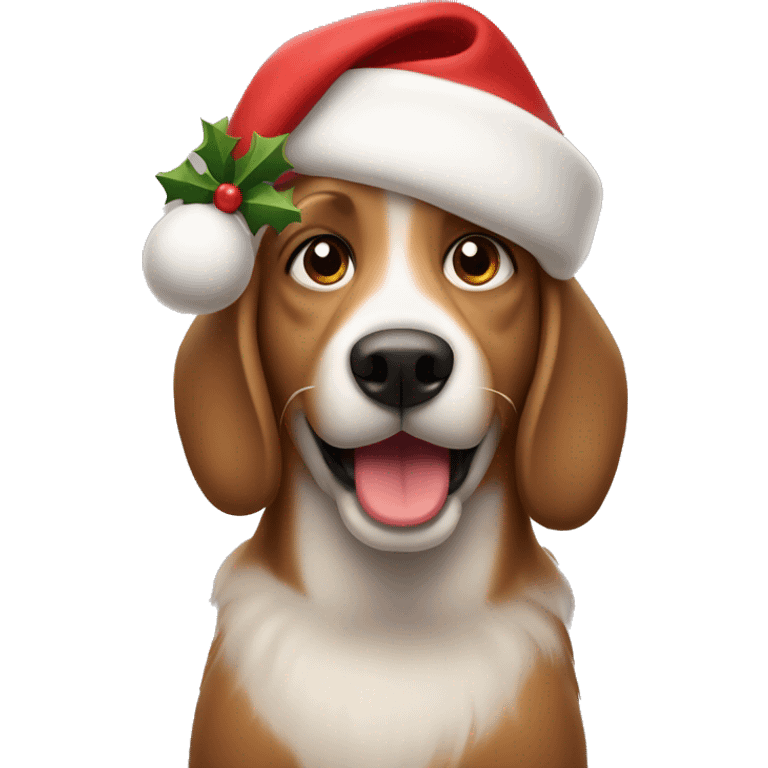 Christmas dog smirking  emoji