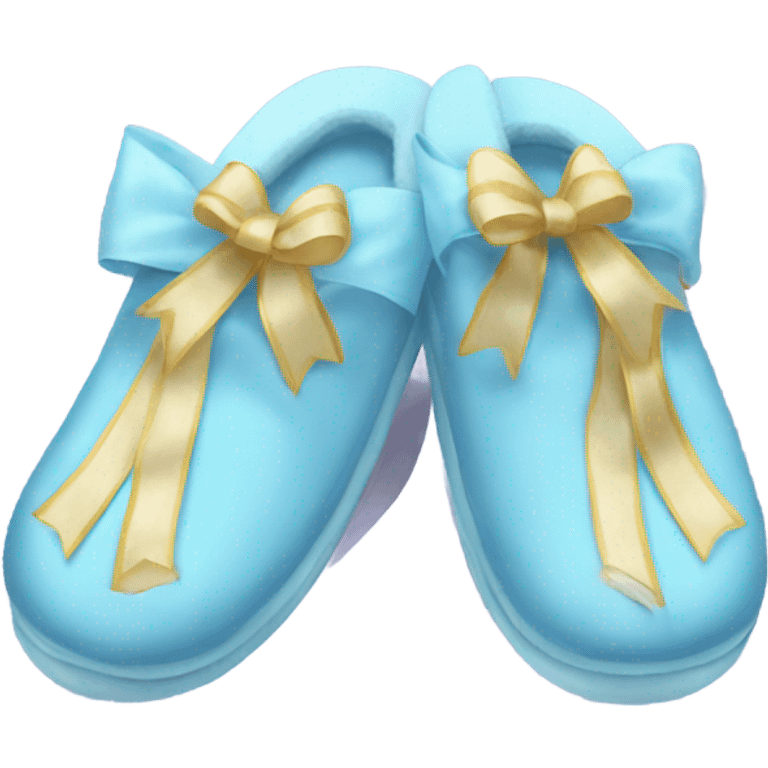 Light blue slippers with ribbons  emoji