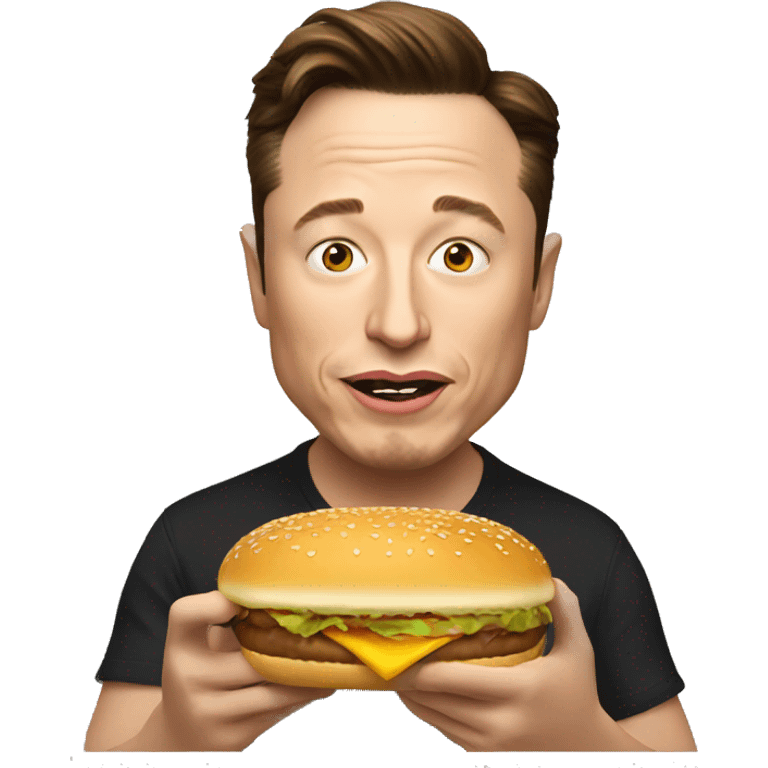 elon musk eating a small hamburger emoji