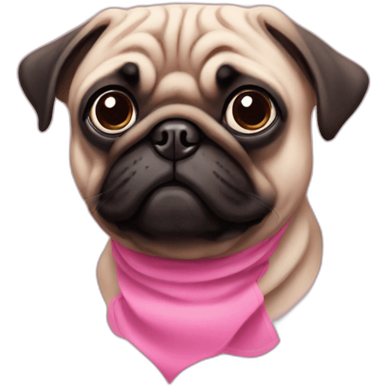 Pug in pink emoji