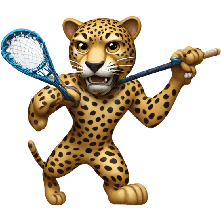 jaguar playing lacrosse, fierce emoji