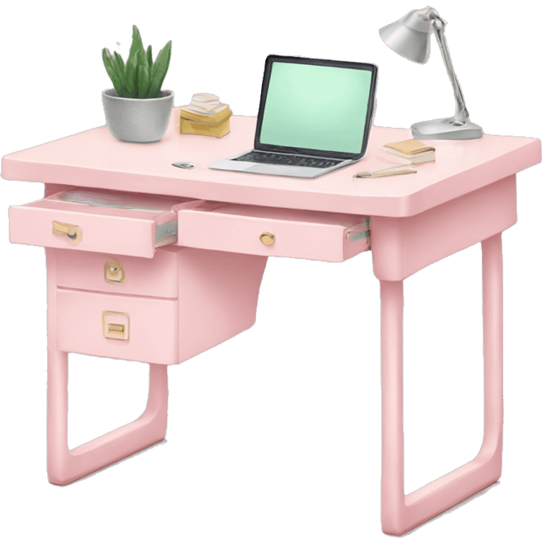 pastel pink desk emoji