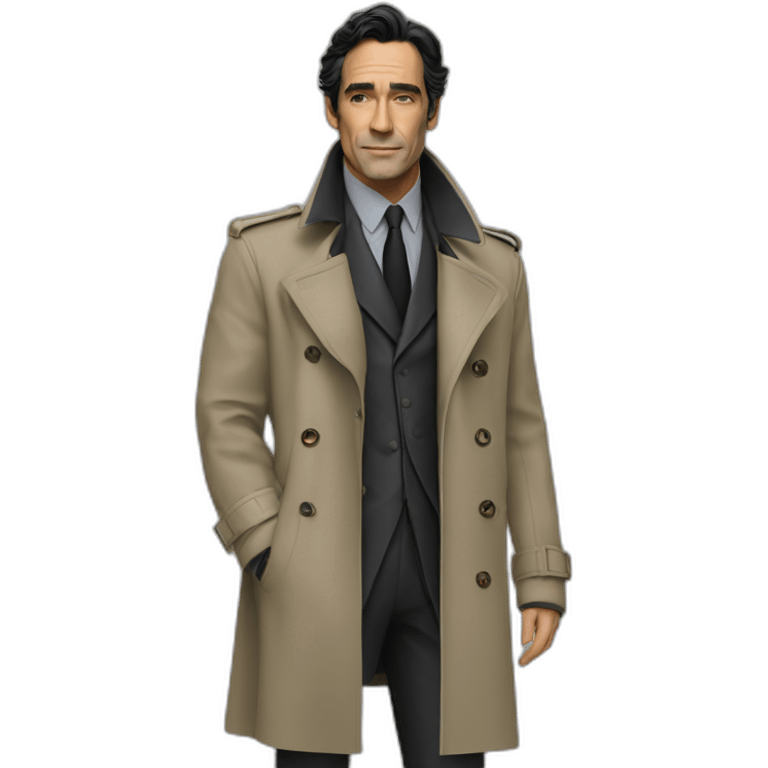 Ben Chaplin sleek trench coat emoji