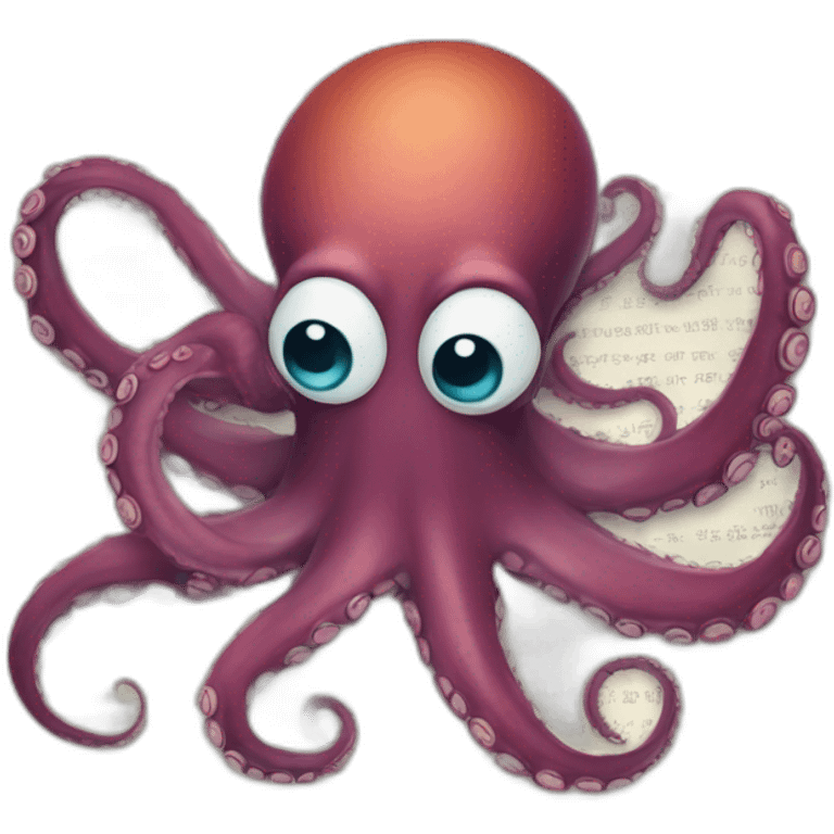 octopus reading emoji