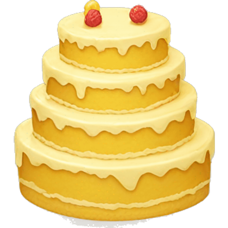 yellow cake with glace emoji