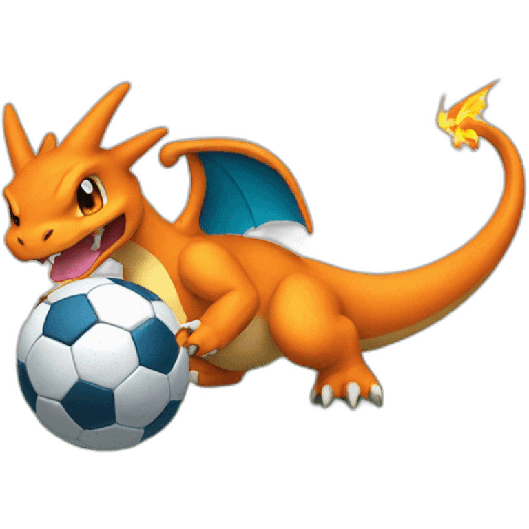 Charizard playing soccer emoji