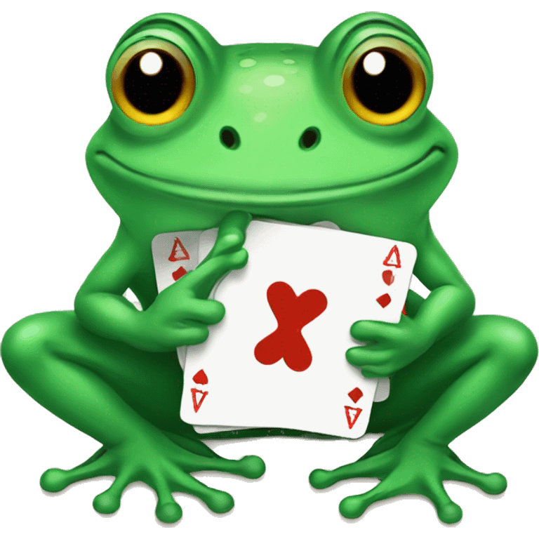 frog playing cards emoji