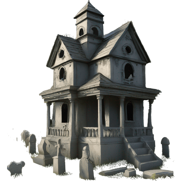 Haunting graveyard field very large pre-Victorian large mansion birdhouse  emoji