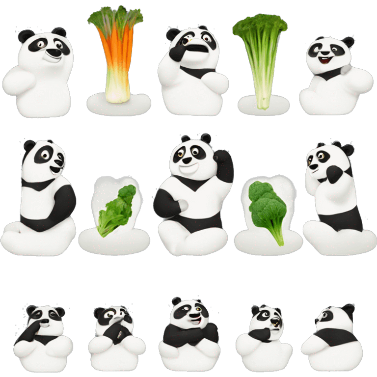 Kung-fu panda eat vegetables emoji