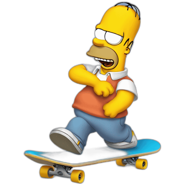 Homer simpson with a skateboard emoji