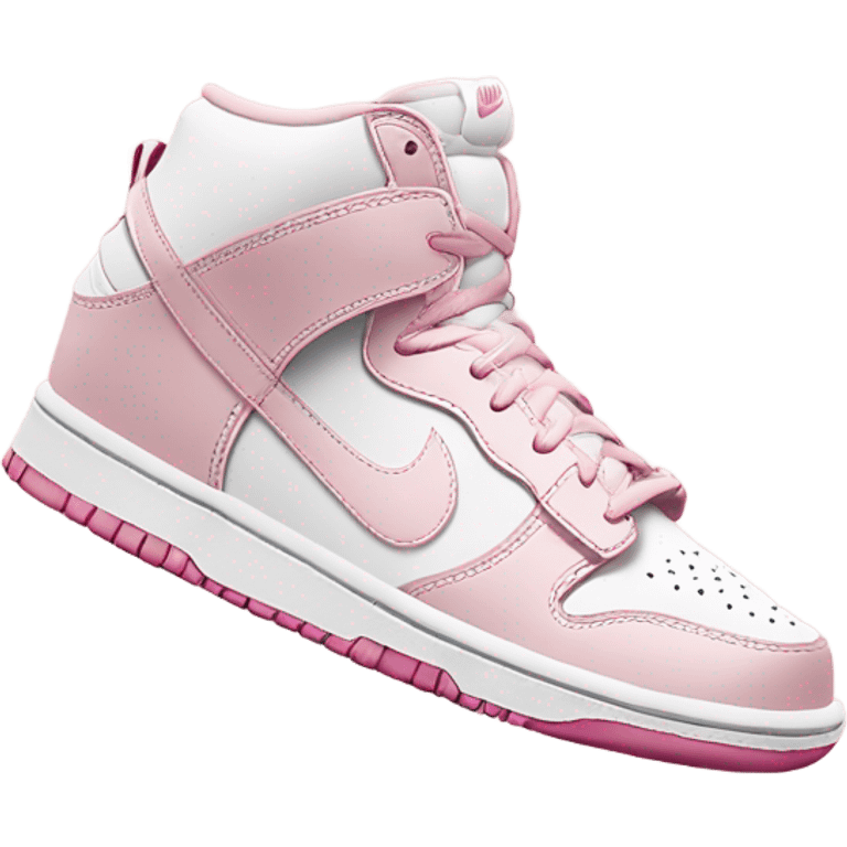 Aesthetic light pink and white Nike dunks emoji