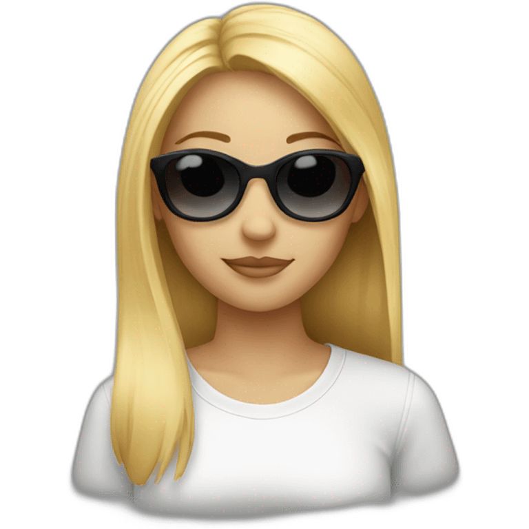 blond girl with sunglasses emoji