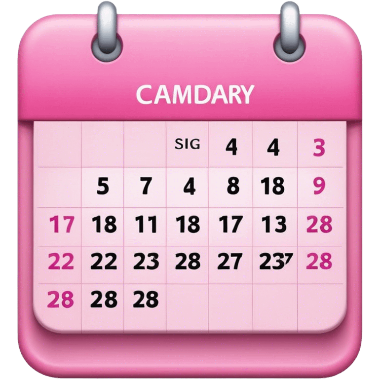 Calendar in pink emoji