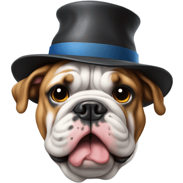 English bulldog with a hat on emoji