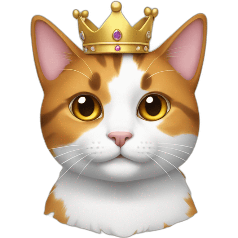 calico cat with a crown emoji